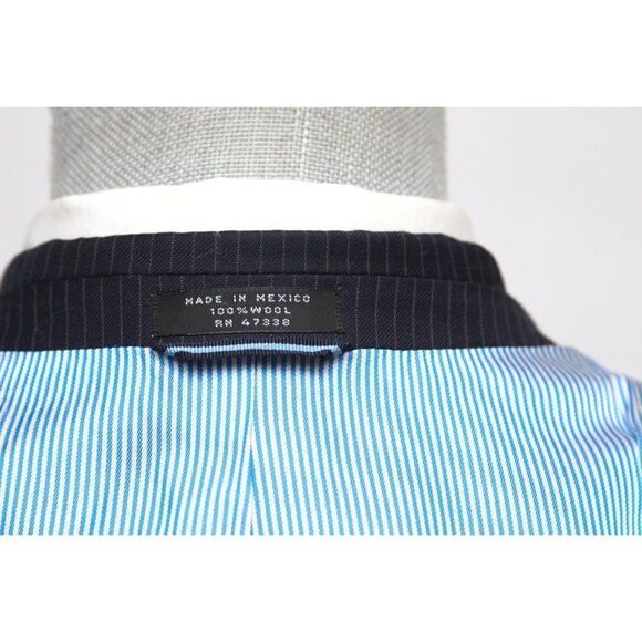 Tommy Hilfiger Mens 2-Bttn Blazer Sport Coat Jacket Navy Striped 40L E081251 - Picture 12 of 15